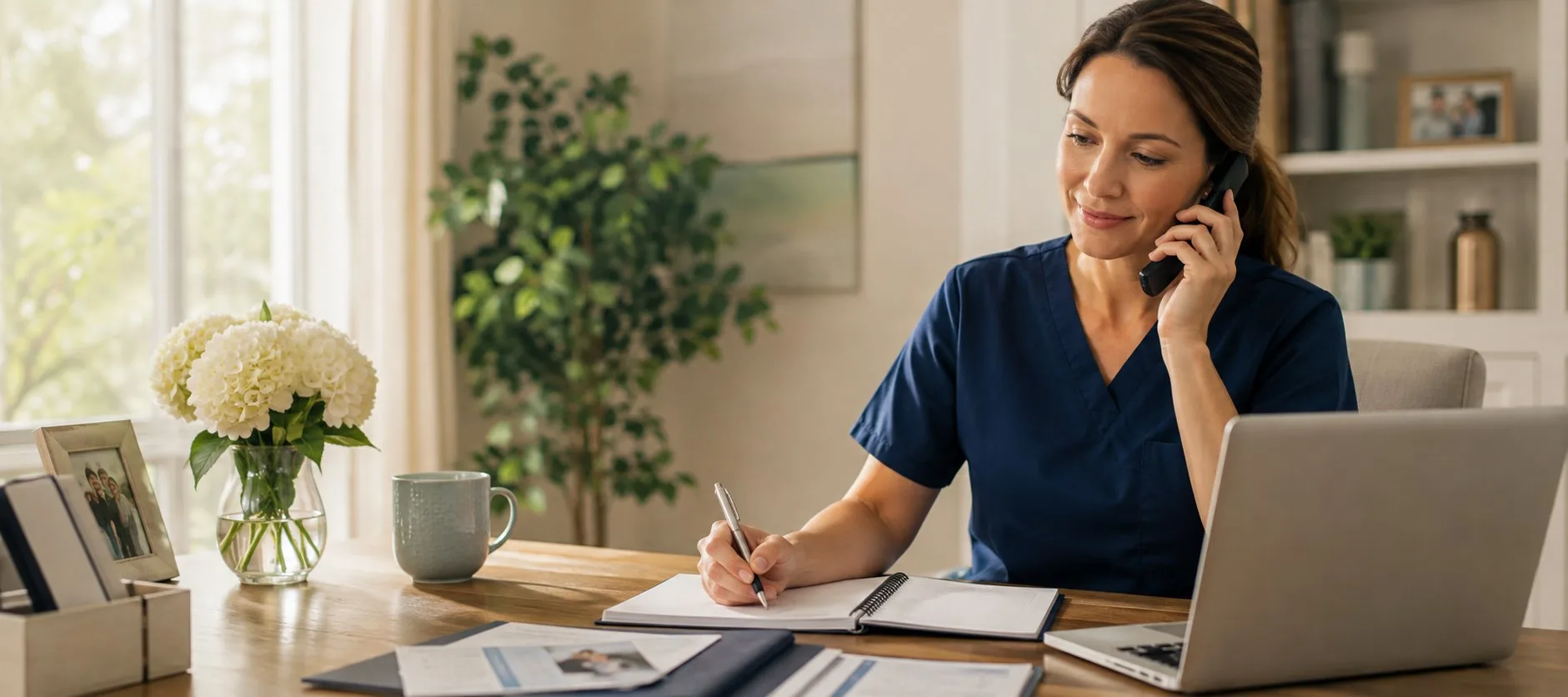 Apex Health Solutions caregiver with a client